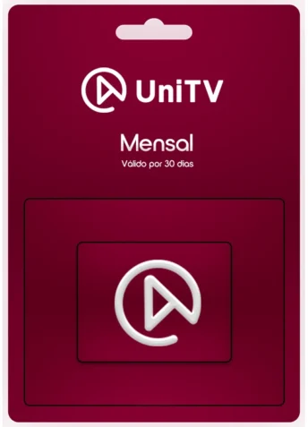 Cartão visual da recarga UniTV trimestral, válido por 90 dias